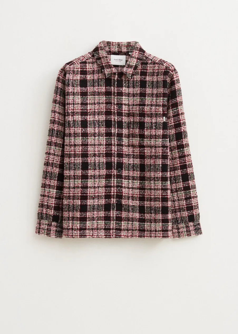 The Sting Bouclé overshirt met ruiten<Heren Overshirts