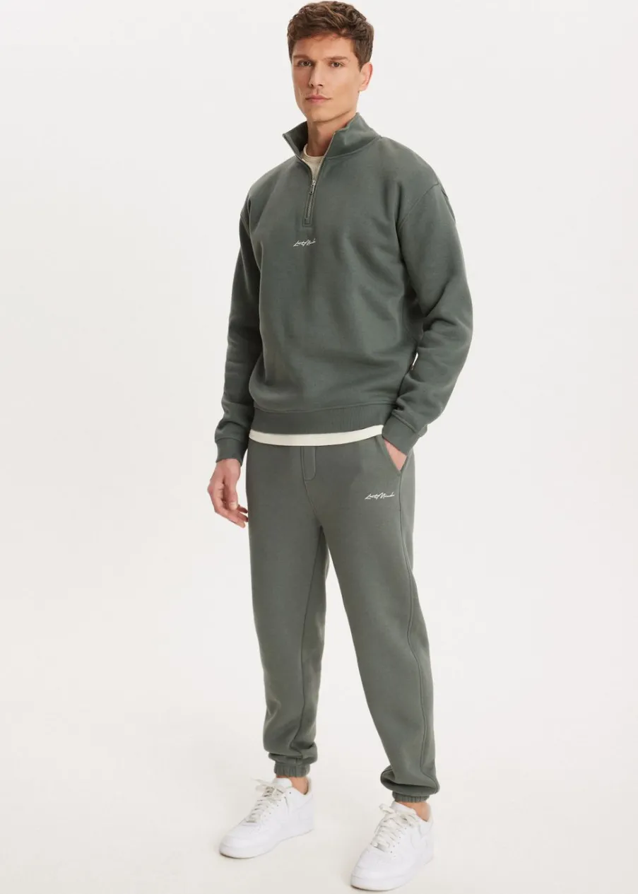 The Sting Brushed cuffed sweatpants<Heren Basics|Broeken