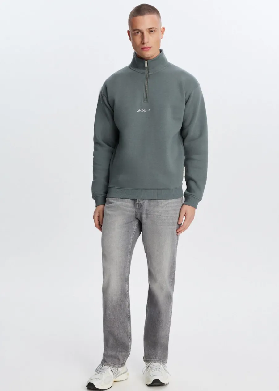 The Sting Brushed half zip sweater<Heren Sweaters En Hoodies