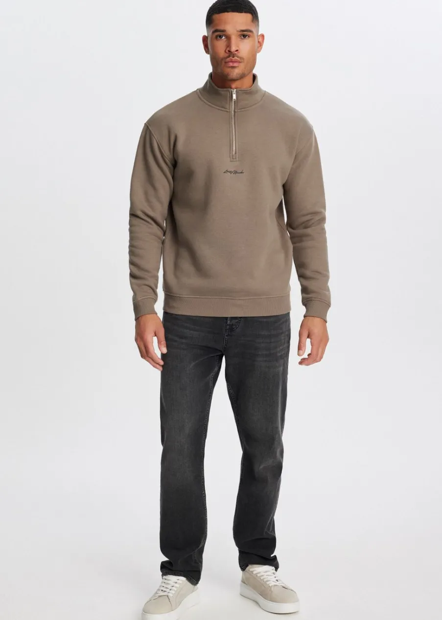 The Sting Brushed half zip sweater<Heren Sweaters En Hoodies