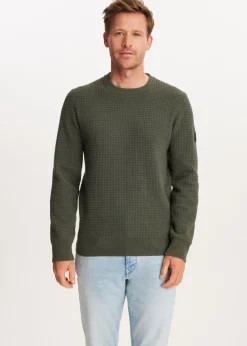 The Sting Chenille trui met structuur<Heren Truien En Vesten