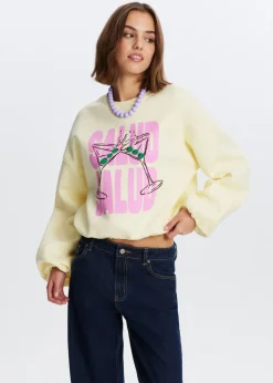 The Sting Cropped sweater met print<DAMES Sweaters En Hoodies