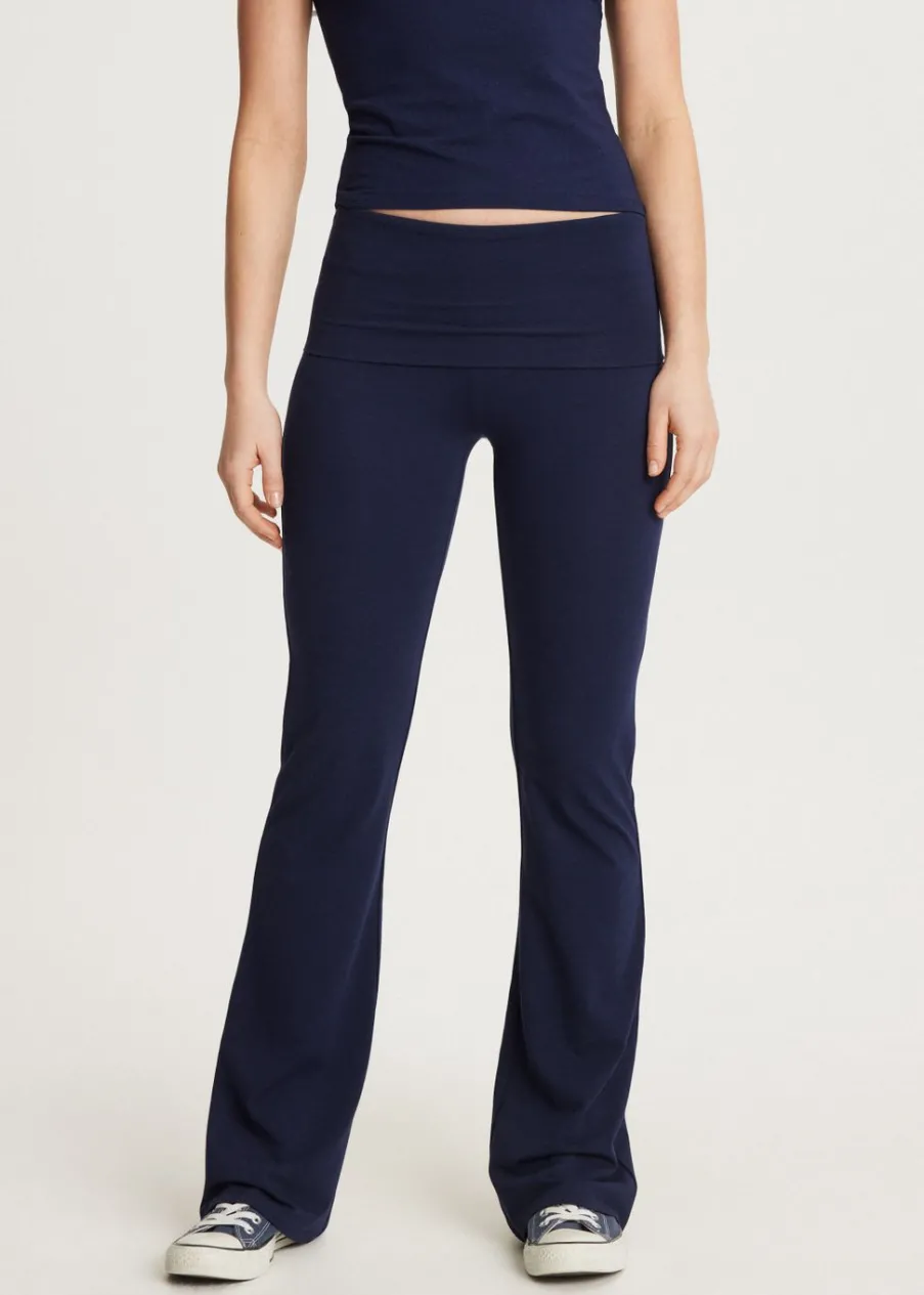 The Sting Flare legging met vouwband<DAMES Basics|Broeken