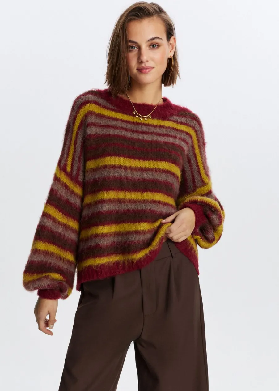 The Sting Fluffy trui met strepen<DAMES Truien En Vesten