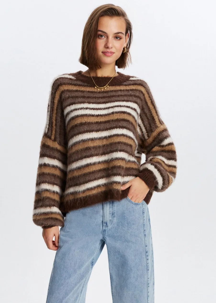 The Sting Fluffy trui met strepen<DAMES Truien En Vesten