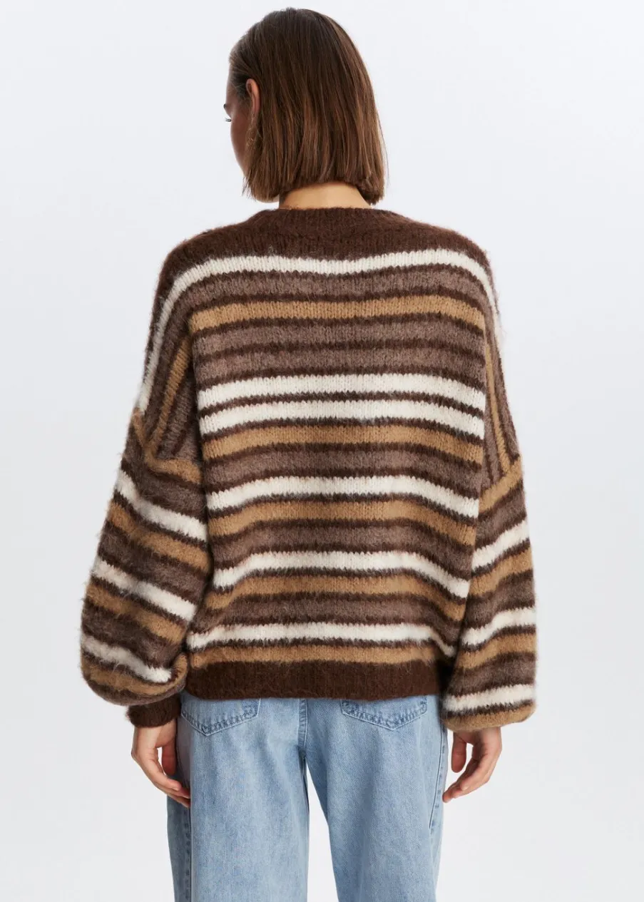 The Sting Fluffy trui met strepen<DAMES Truien En Vesten