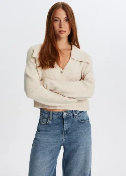 The Sting Gebreid vest met brede kraag<DAMES Truien En Vesten