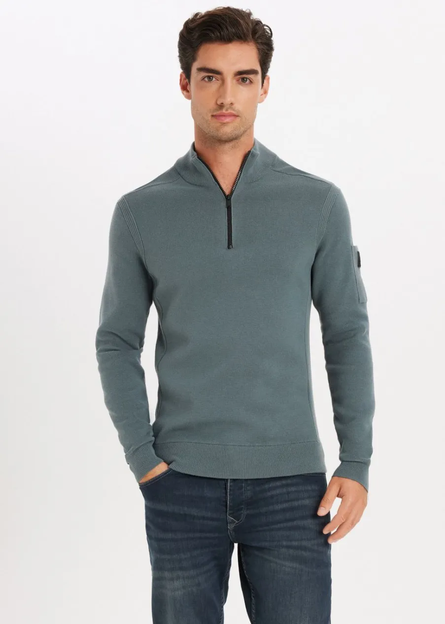 The Sting Gebreide half zip trio<Heren Truien En Vesten