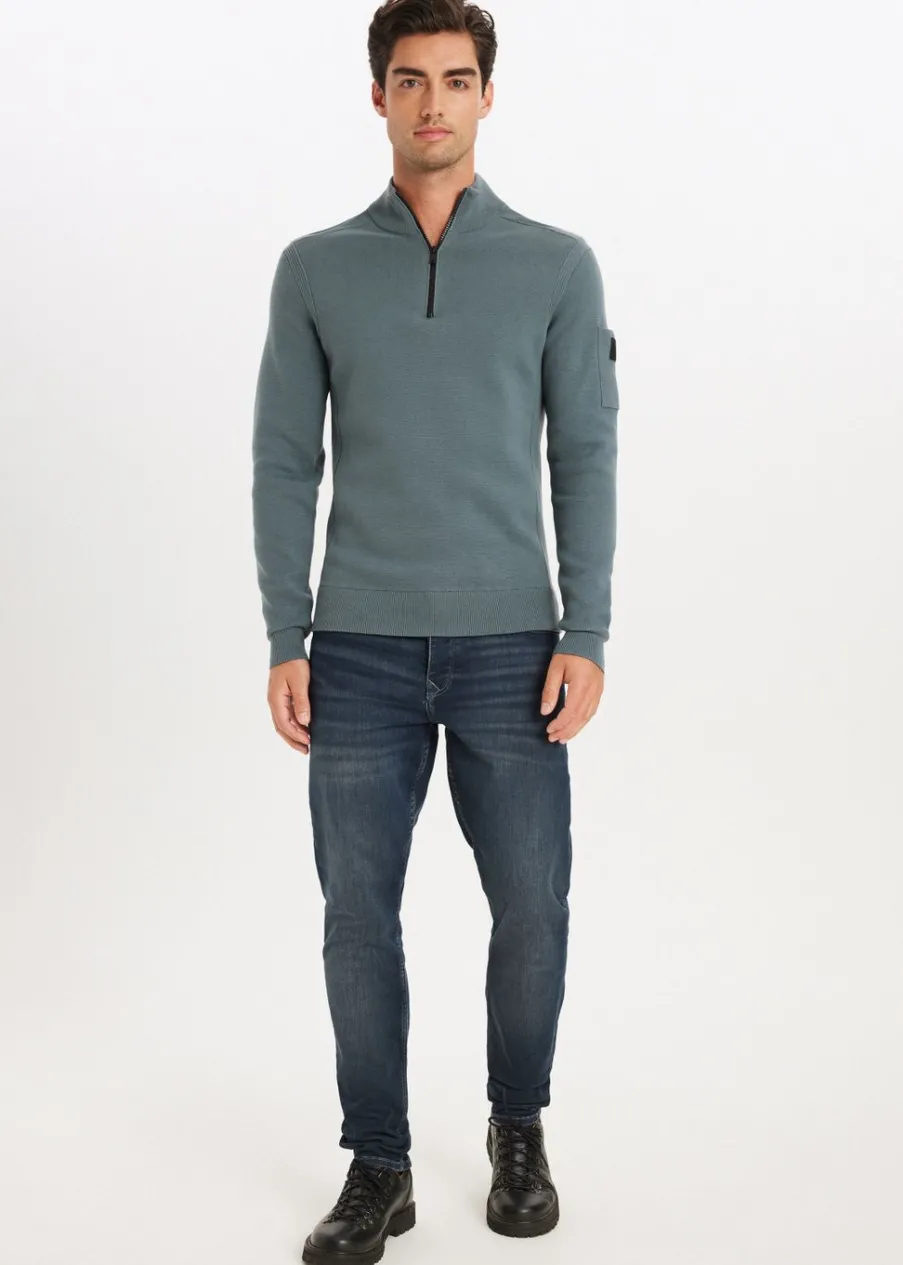 The Sting Gebreide half zip trio<Heren Truien En Vesten