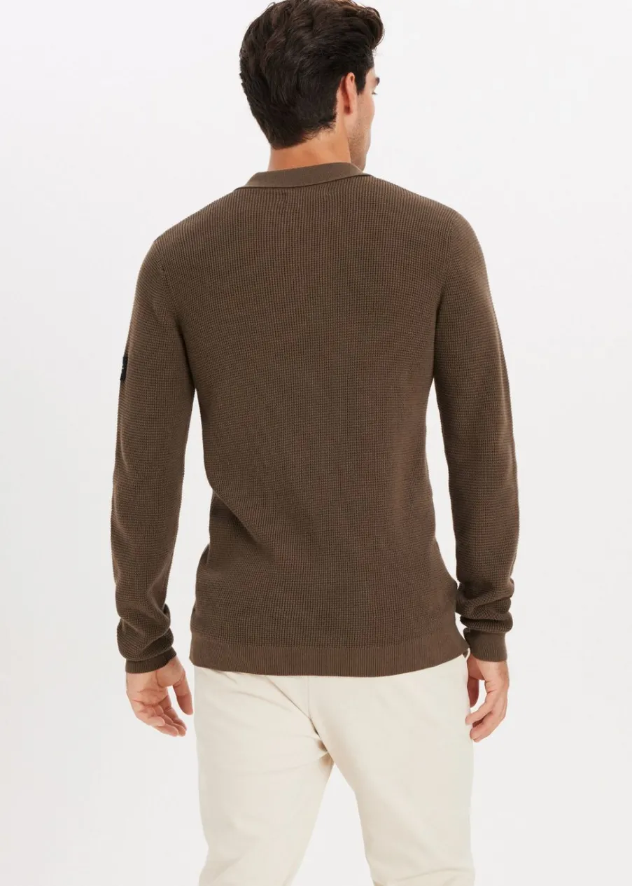 The Sting Gebreide polo met logo<Heren Polo's|Truien En Vesten