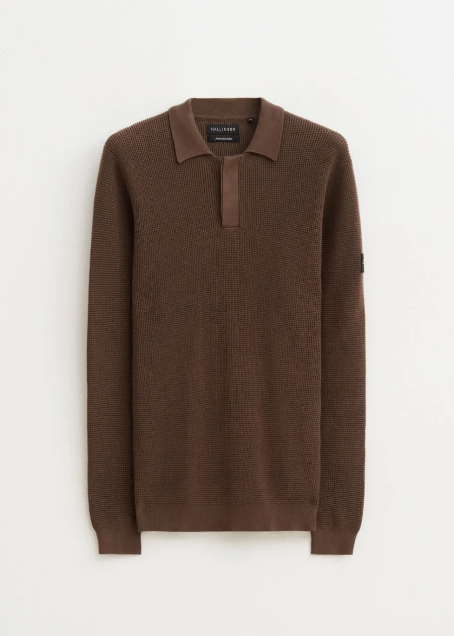 The Sting Gebreide polo met logo<Heren Polo's|Truien En Vesten