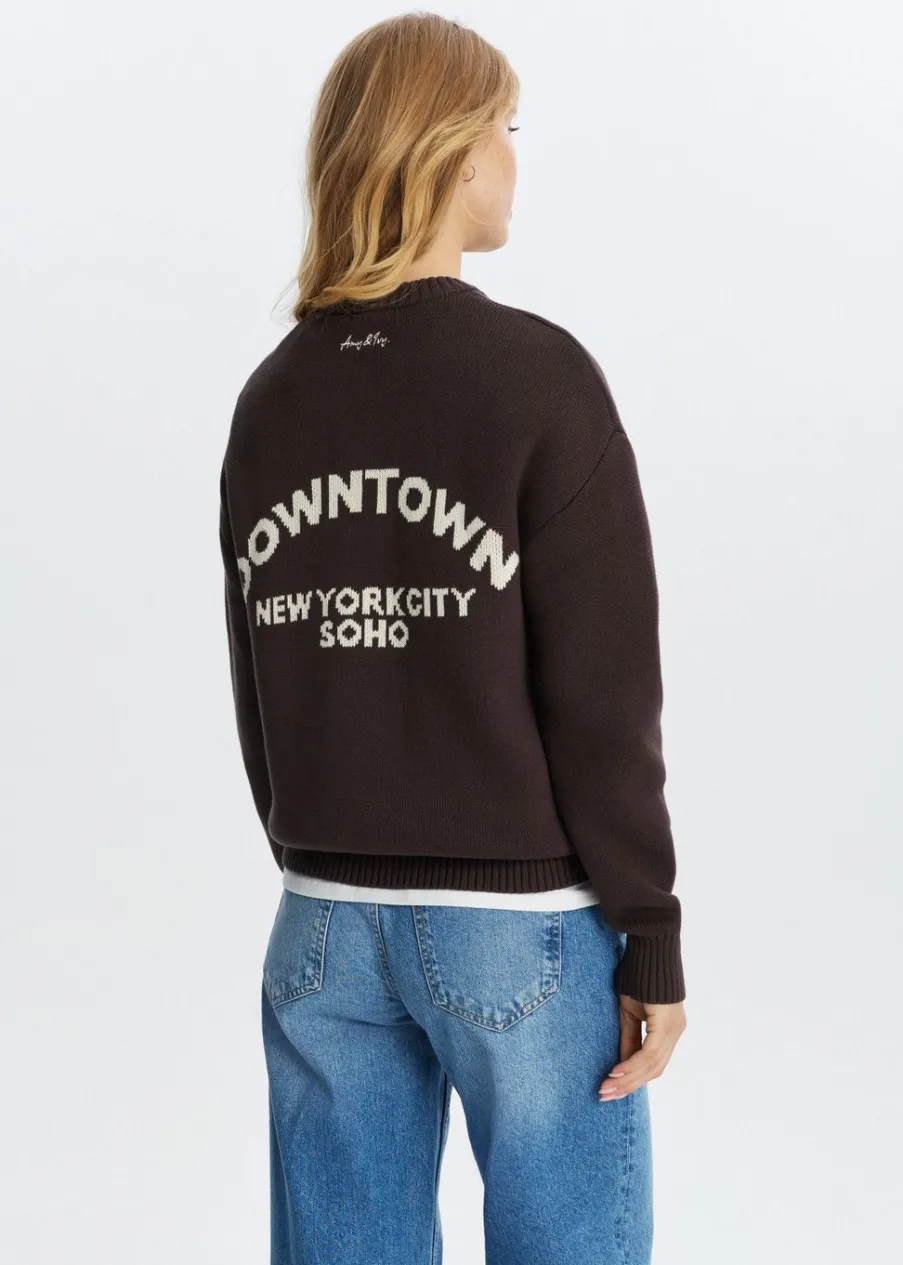 The Sting Gebreide trui met tekst design<DAMES Truien En Vesten