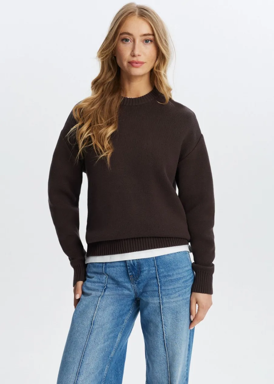 The Sting Gebreide trui met tekst design<DAMES Truien En Vesten