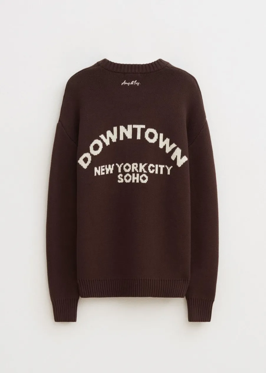 The Sting Gebreide trui met tekst design<DAMES Truien En Vesten