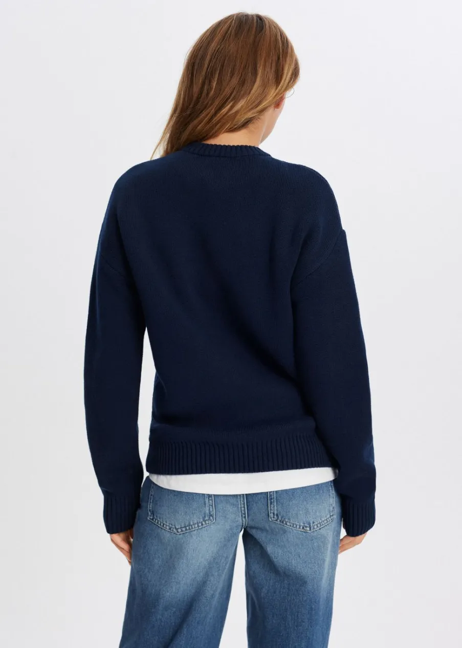 The Sting Gebreide trui met tekst design<DAMES Truien En Vesten