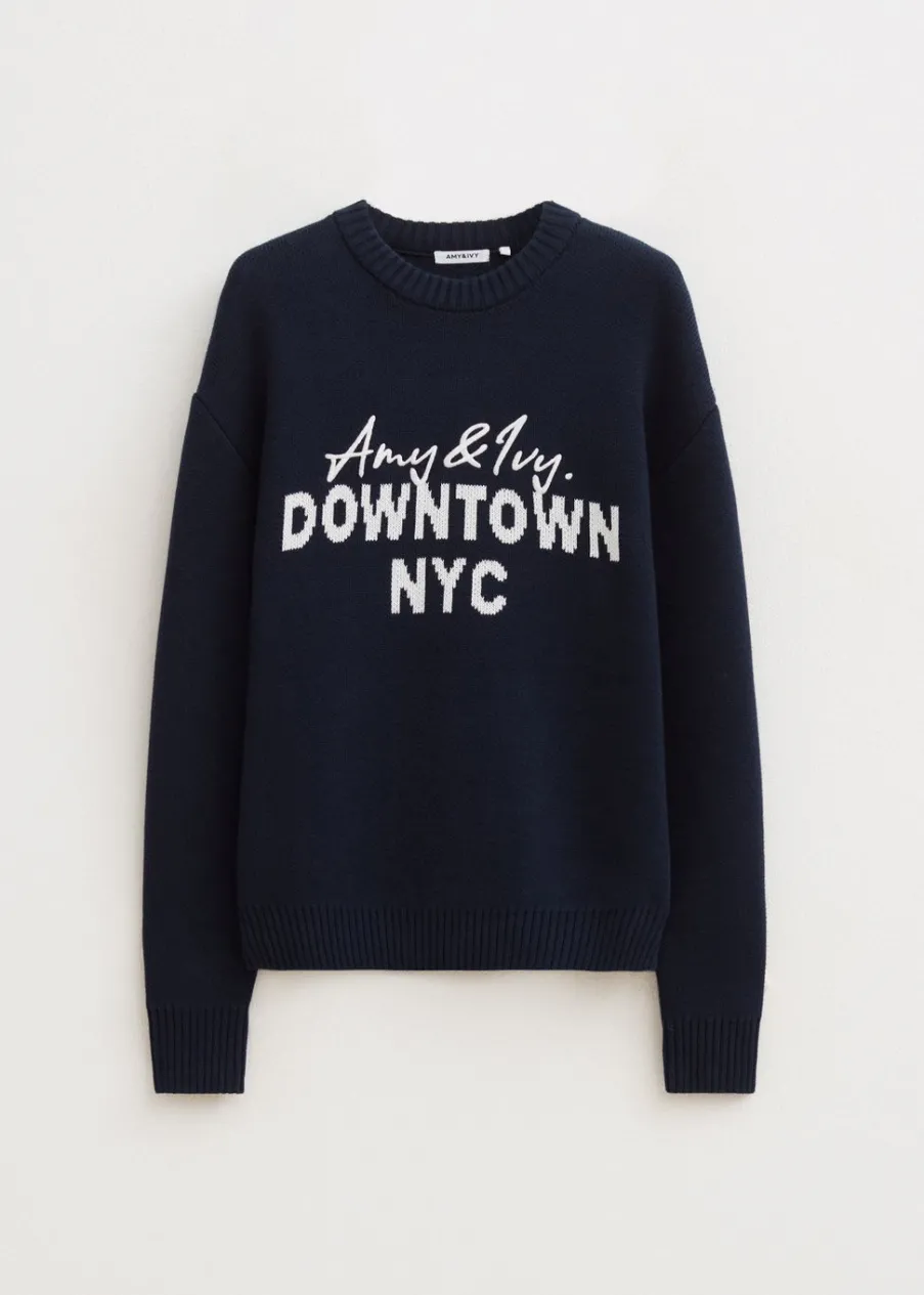 The Sting Gebreide trui met tekst design<DAMES Truien En Vesten