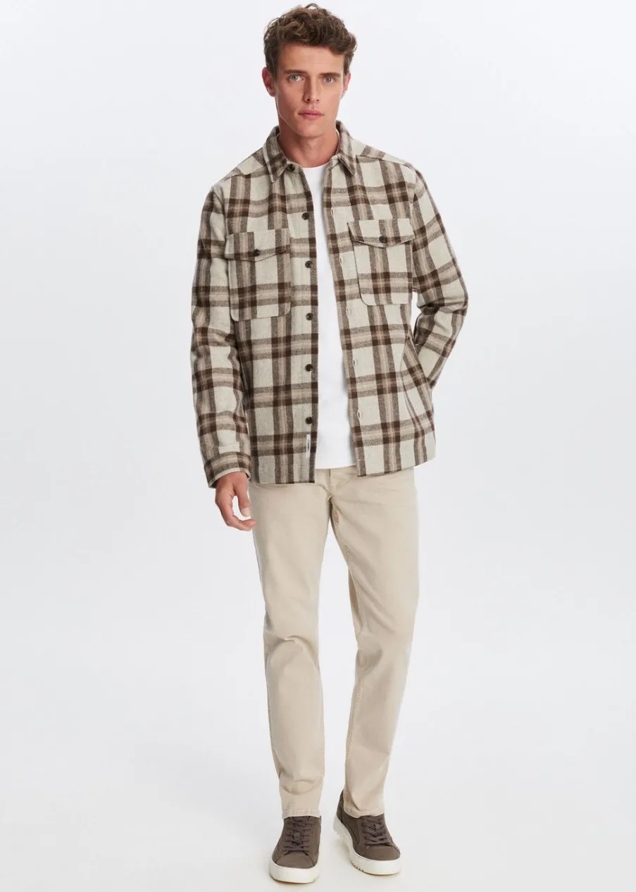 The Sting Geruit overshirt met knopen<Heren Overshirts