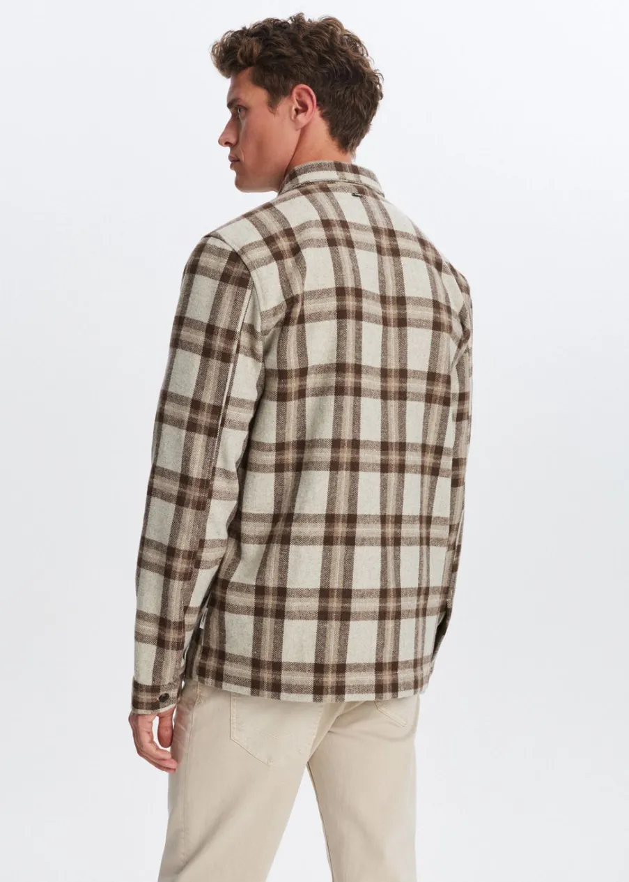 The Sting Geruit overshirt met knopen<Heren Overshirts