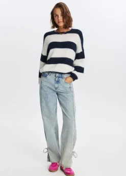 The Sting Gestreepte harige trui<DAMES Truien En Vesten