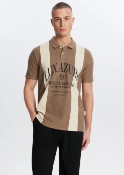 The Sting Gestreepte polo azure<Heren Polo's|T-Shirts