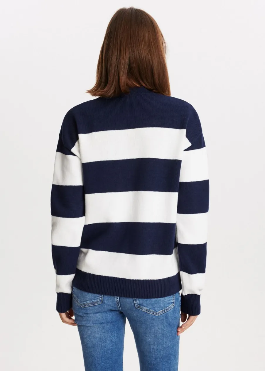 The Sting Gestreepte trui met geborduurd hartje<DAMES Truien En Vesten