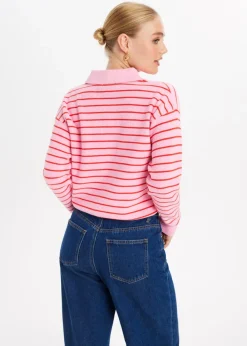 The Sting Gestreepte trui met half zip<DAMES Truien En Vesten