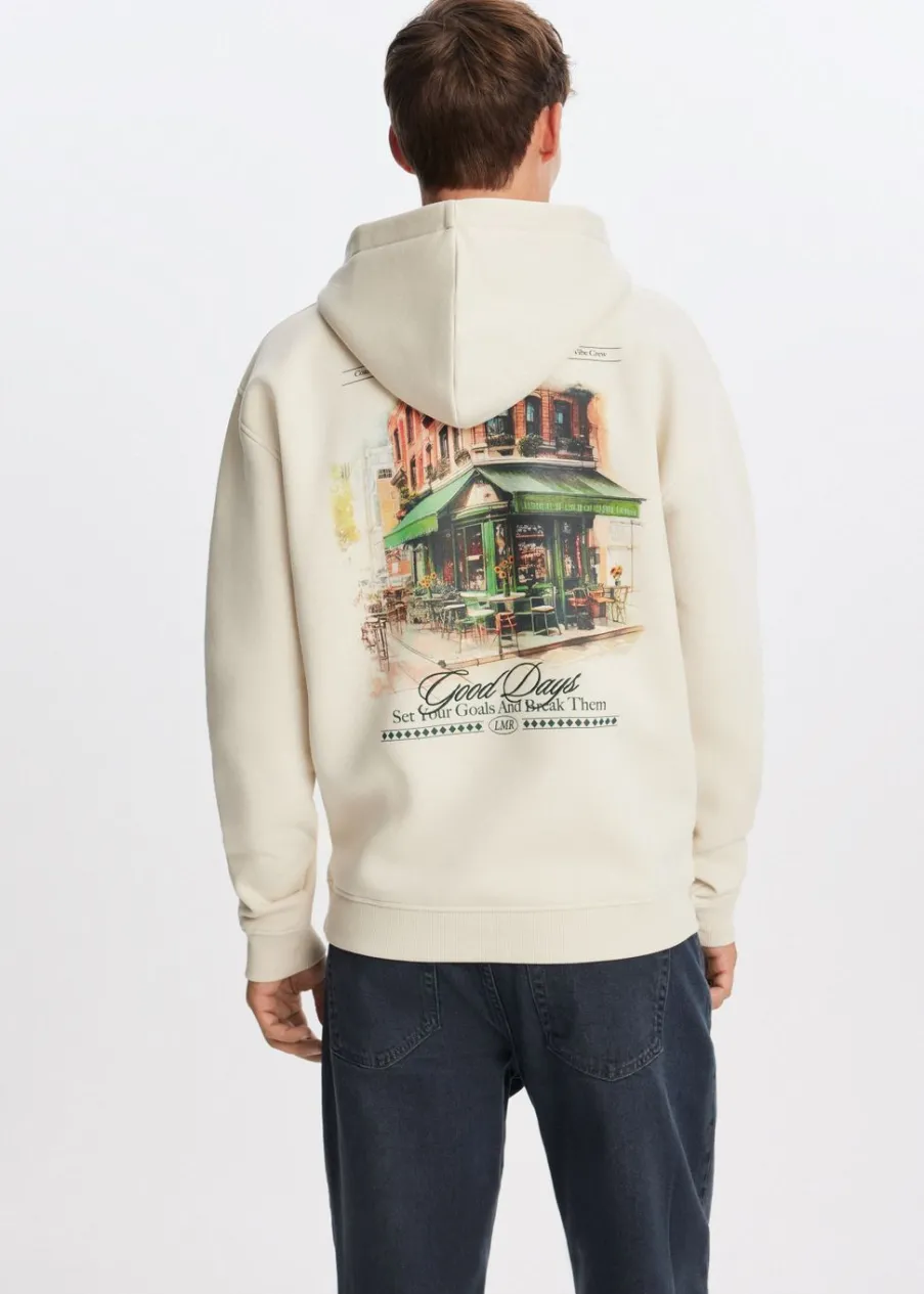 The Sting Hoodie met print café<Heren Sweaters En Hoodies