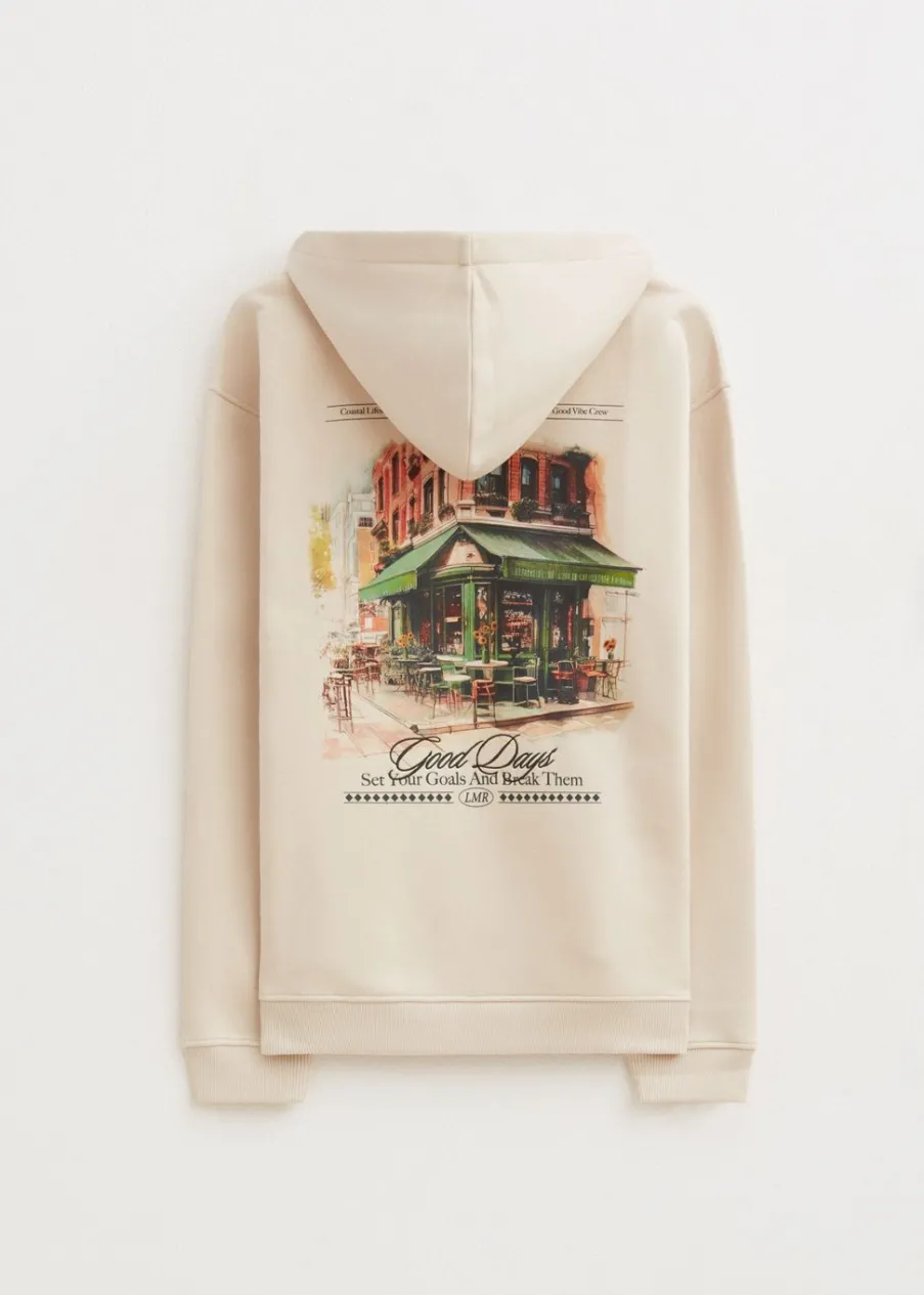 The Sting Hoodie met print café<Heren Sweaters En Hoodies