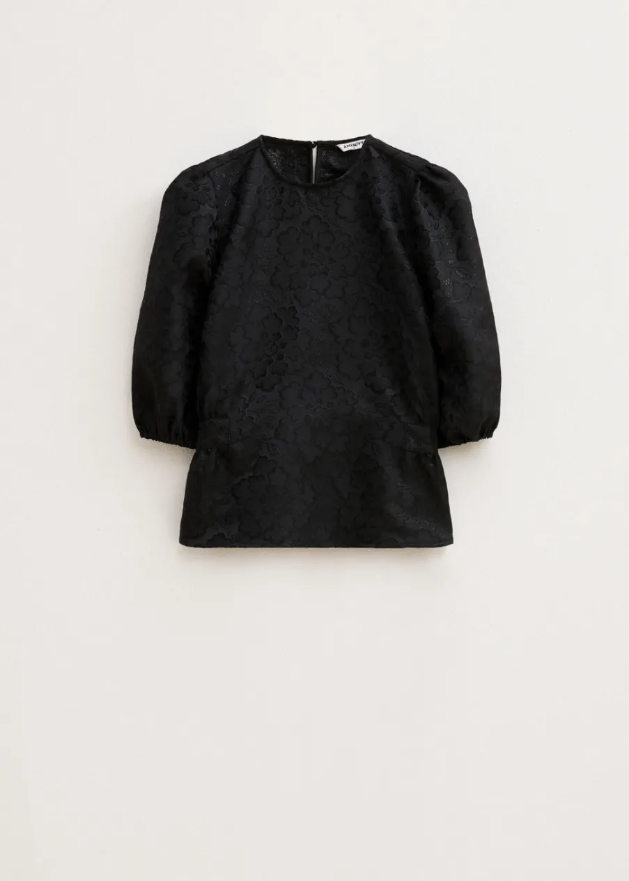 The Sting Jacquard top met strik<DAMES Tops