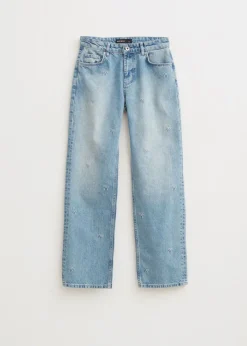 The Sting Jeans met geborduurde strikjes<DAMES Jeans