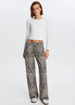 The Sting Leopard wide leg jeans<DAMES Jeans