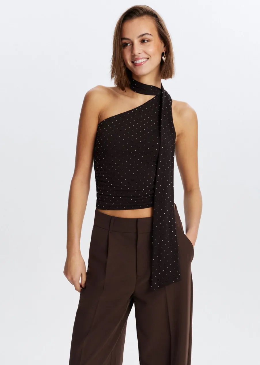 The Sting One shoulder top met sjaal<DAMES Tops