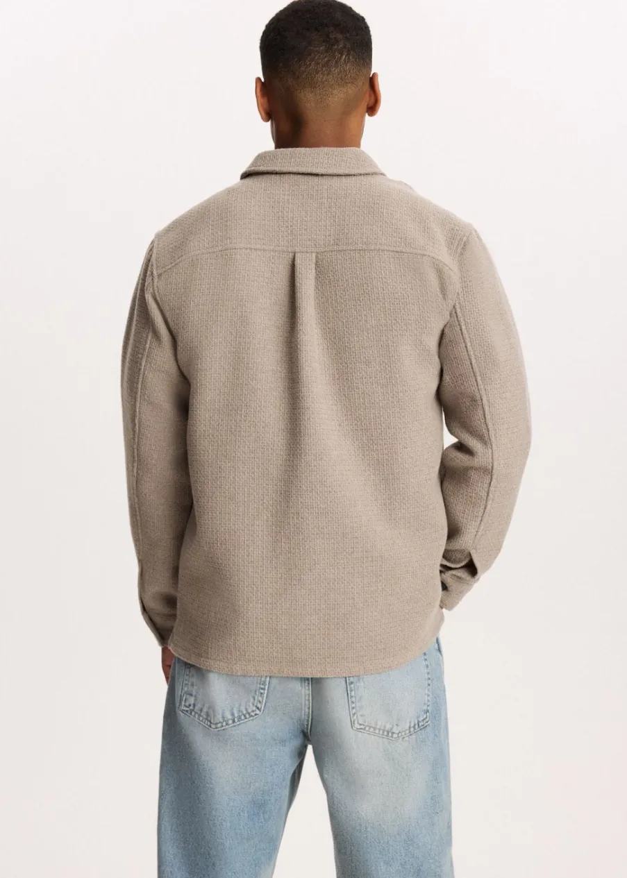 The Sting Overshirt met structuur<Heren Overshirts