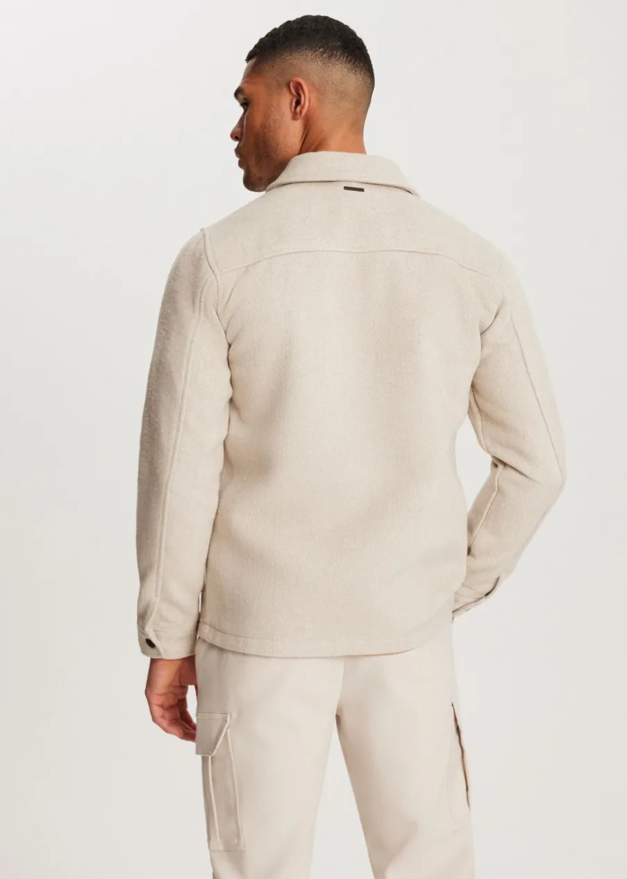 The Sting Overshirt met visgraatdetail<Heren Overshirts