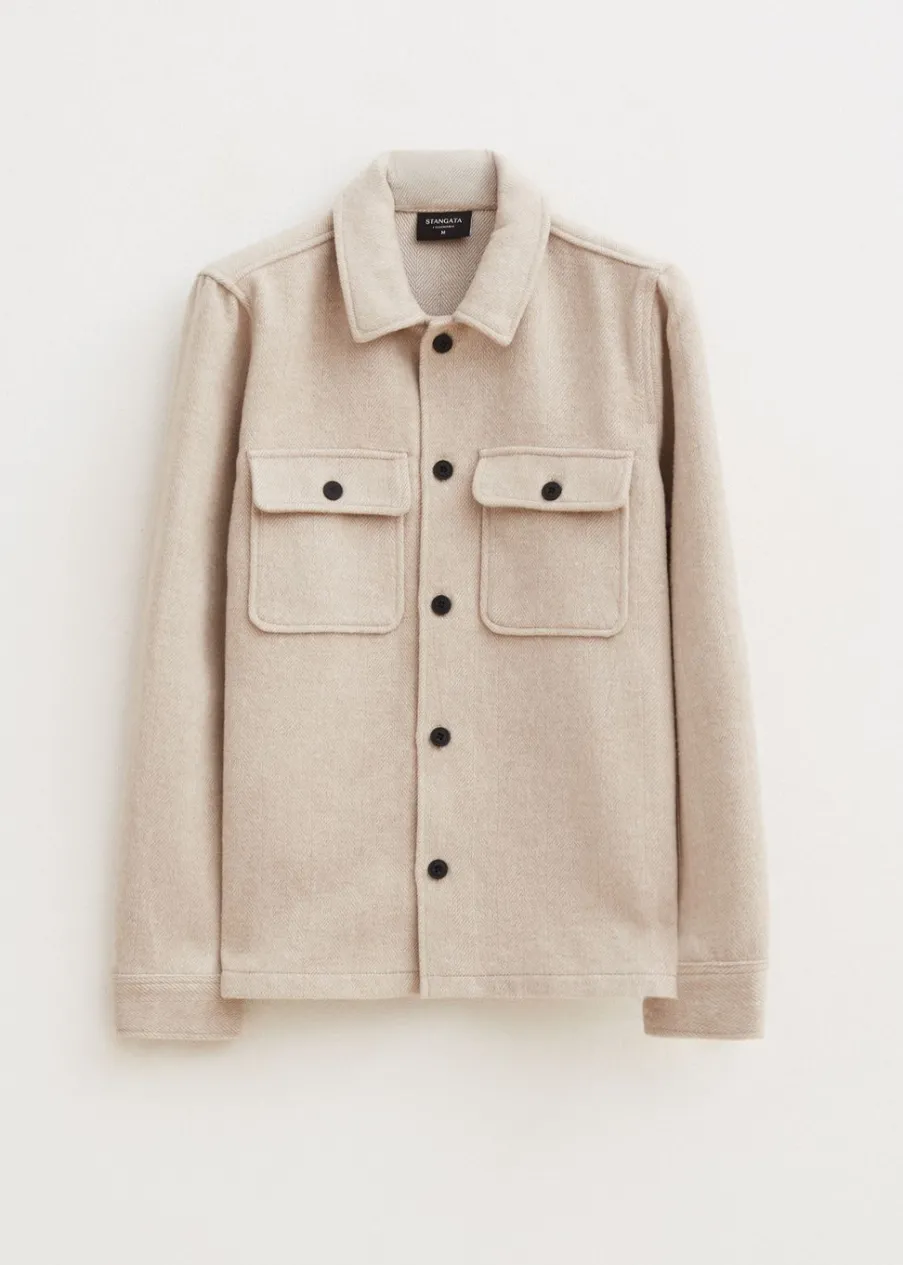 The Sting Overshirt met visgraatdetail<Heren Overshirts