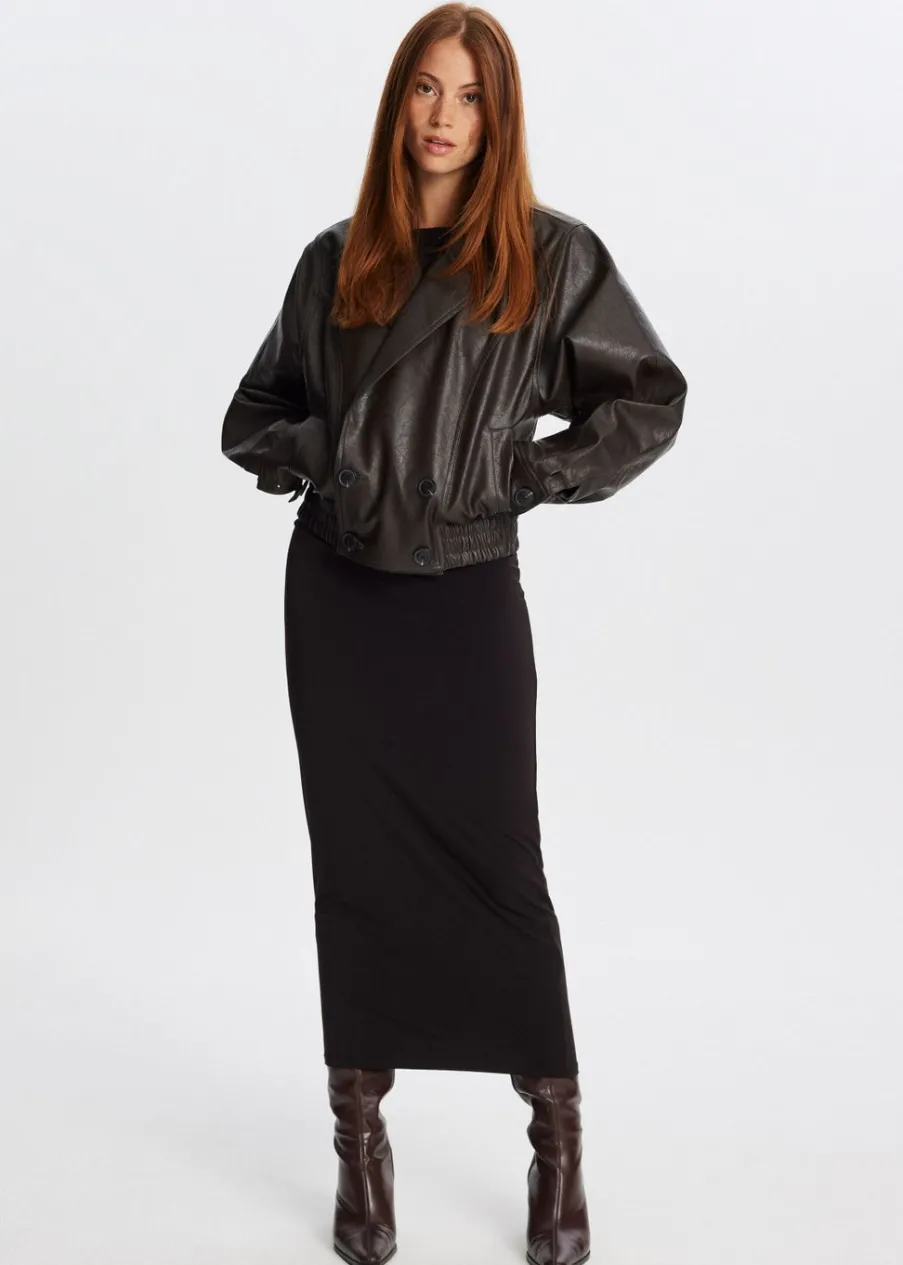 The Sting Oversized imitatieleren jas<DAMES Jassen