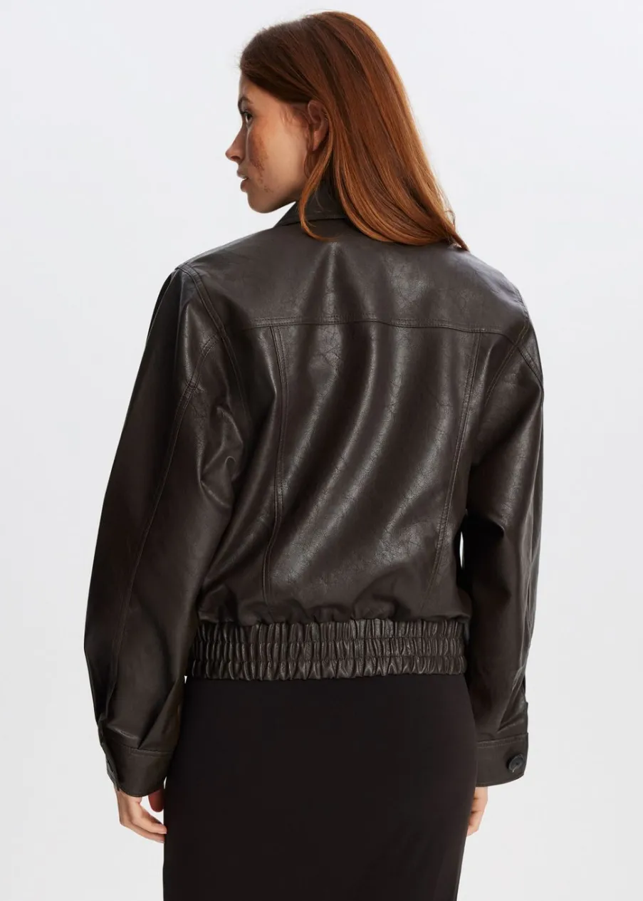 The Sting Oversized imitatieleren jas<DAMES Jassen