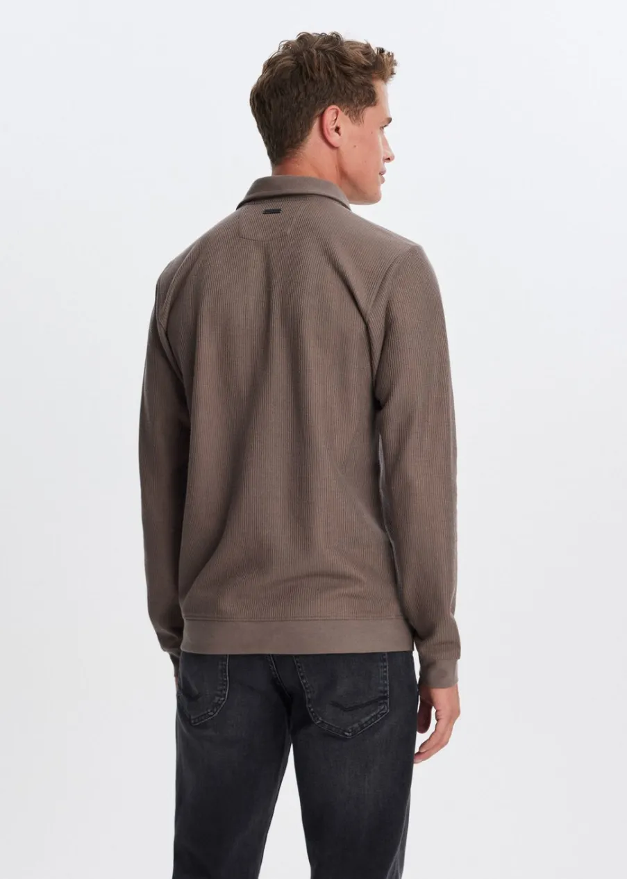 The Sting Polo met rib structuur<Heren Polo's|T-Shirts