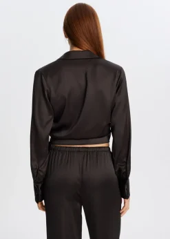 The Sting Satijnen blouse met strik<DAMES Blouses