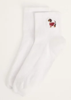 The Sting Sokken met geborduurde teckel<DAMES Sokken