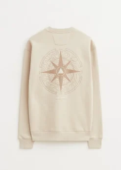 The Sting Sweater met print kompas<Heren Sweaters En Hoodies