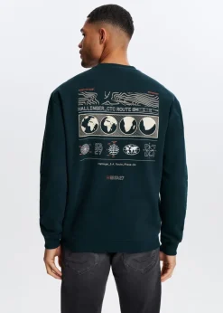 The Sting Sweater met print wereldbol<Heren Sweaters En Hoodies