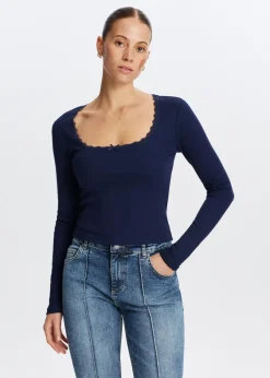 The Sting Top met ribstructuur<DAMES T-Shirts