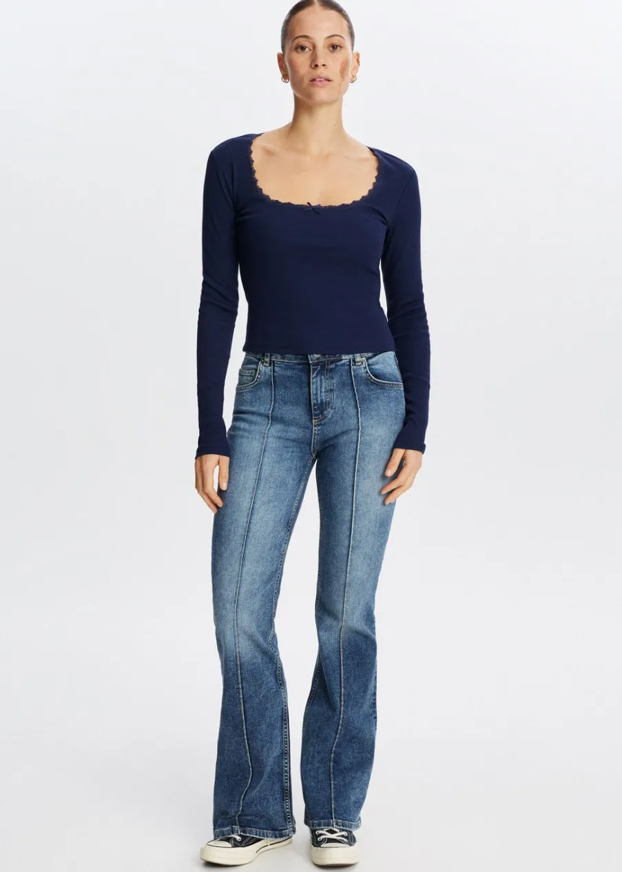 The Sting Top met ribstructuur<DAMES T-Shirts