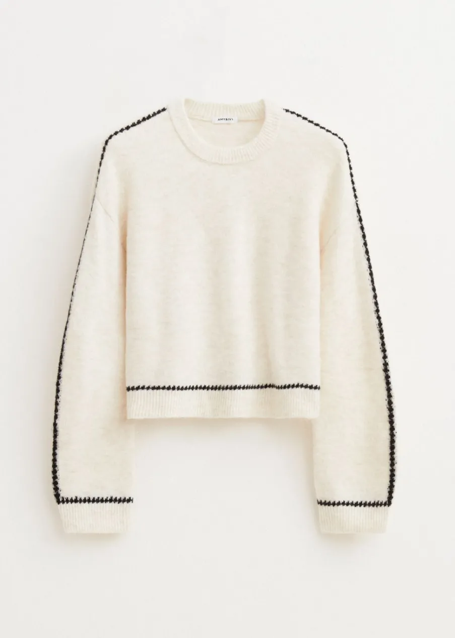 The Sting Trui met contrasterende details<DAMES Truien En Vesten