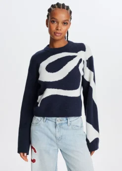 The Sting Trui met grote strik<DAMES Truien En Vesten