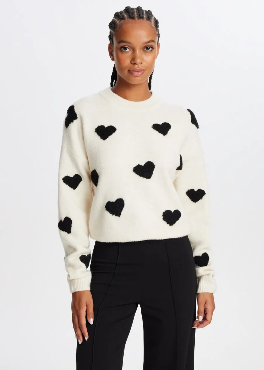 The Sting Trui met hartjes<DAMES Truien En Vesten