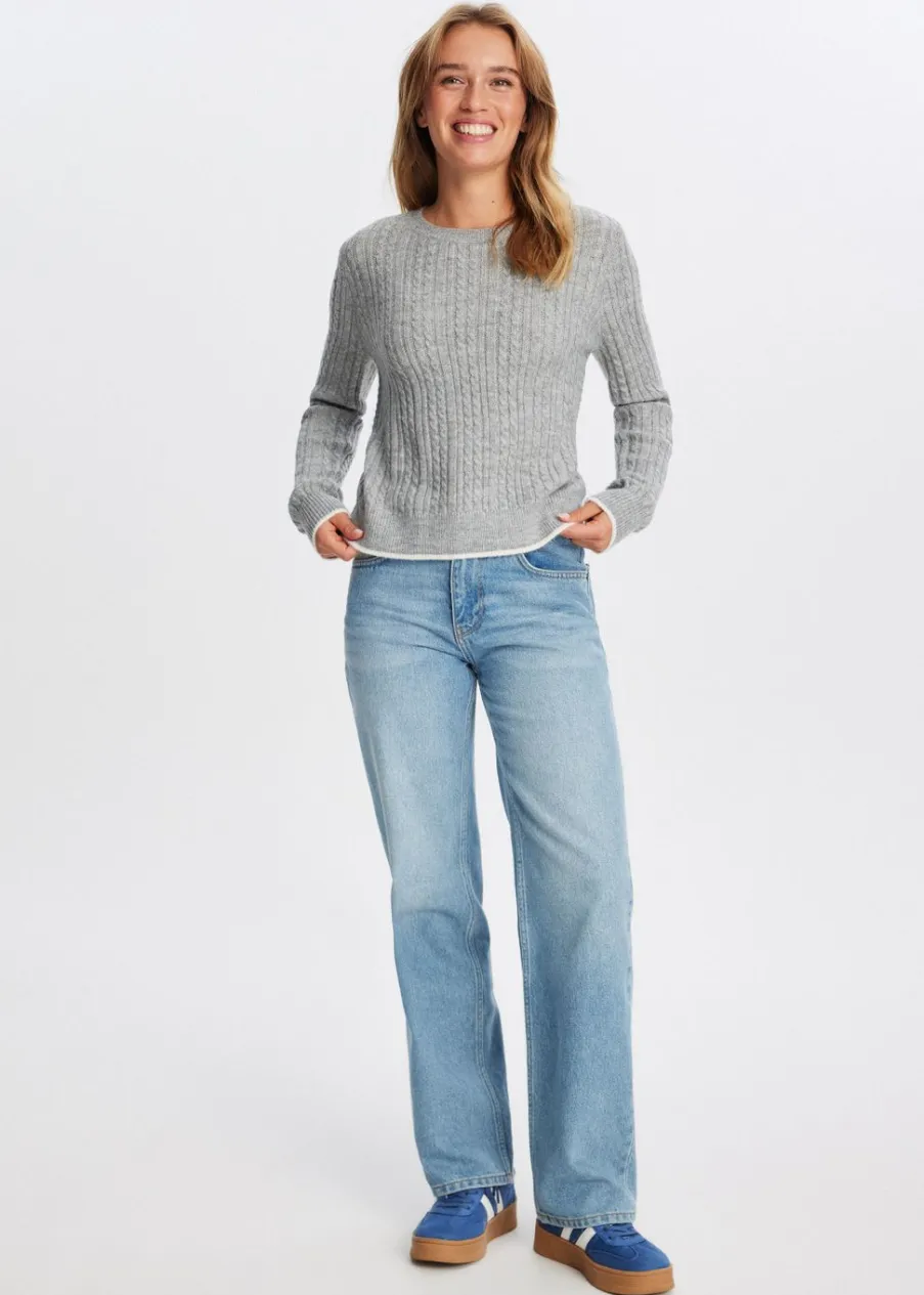 The Sting Trui met kabelpatroon<DAMES Truien En Vesten