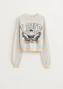 The Sting Trui met zwanenprint<DAMES Truien En Vesten