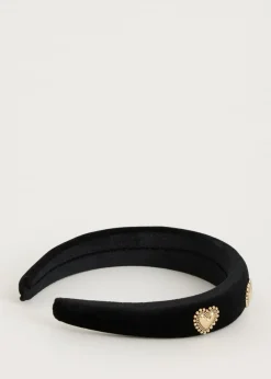 The Sting Velvet haarband met hartjes<DAMES Haaraccessoires